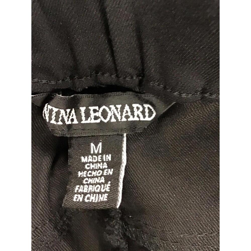 Nina Leonard size medium pull on wide leg pants black seams new from HSN - Picture 3 of 3